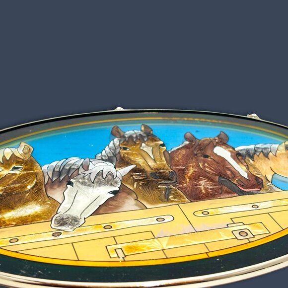Amia Handpainted 5 Horses Suncatcher Stained Glass Window Decor Western Ranch. - Picture 3 of 7
